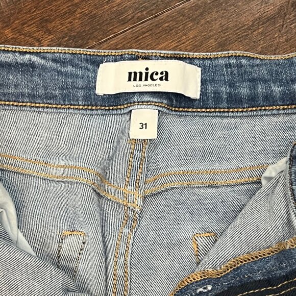 MICA Los Angeles Distressed High Rise Straight Leg Jeans 31 - Picture 5 of 7